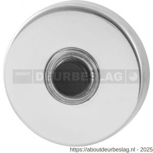 GPF Bouwbeslag RVS GPF9826.40 beldrukker rond 50x8 mm met zwarte button RVS gepolijst - R21000181 - afbeelding 1