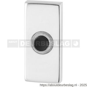 GPF Bouwbeslag RVS GPF9826.41 beldrukker rechthoekig 70x32x10 mm met zwarte button RVS gepolijst - R21008209 - afbeelding 1