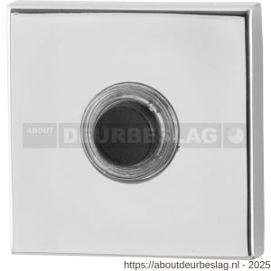 GPF Bouwbeslag RVS GPF9826.42 beldrukker vierkant 50x50x8 mm met zwarte button RVS gepolijst - R21000182 - afbeelding 1