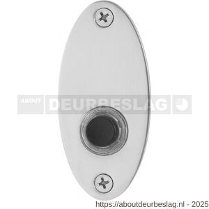 GPF Bouwbeslag RVS GPF9826.43 beldrukker ovaal 80x38x2 mm met zwarte button RVS gepolijst - R21000183 - afbeelding 1