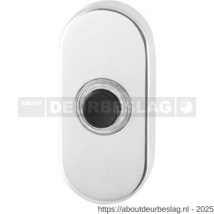 GPF Bouwbeslag RVS GPF9826.44 beldrukker ovaal 70x32x10 mm met zwarte button RVS gepolijst - R21008210 - afbeelding 1