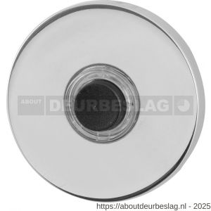 GPF Bouwbeslag RVS GPF9826.45 beldrukker rond 50x6 mm met zwarte button RVS gepolijst - R21005988 - afbeelding 1