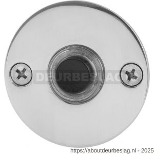 GPF Bouwbeslag RVS GPF9826.46 beldrukker rond 50x2 mm met zwarte button RVS gepolijst - R21000184 - afbeelding 1