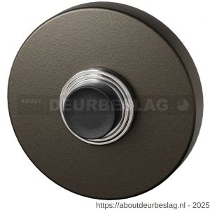 GPF Bouwbeslag Anastasius GPF9826.A1.1100 beldrukker rond 50x8 mm met zwarte button Dark blend - R21008968 - afbeelding 1