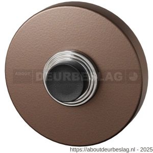 GPF Bouwbeslag Anastasius GPF9826.A2.1100 beldrukker rond 50x8 mm met zwarte button Bronze blend - R21008972 - afbeelding 1