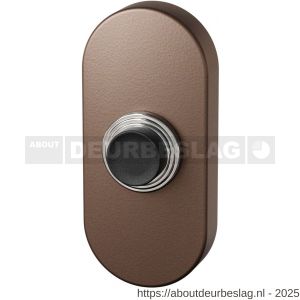 GPF Bouwbeslag Anastasius GPF9826.A2.1104 beldrukker ovaal 70x32x10 mm met zwarte button Bronze blend - R21008975 - afbeelding 1