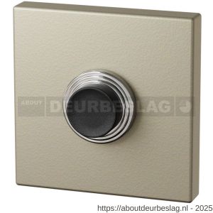 GPF Bouwbeslag Anastasius GPF9826.A4.1102 beldrukker vierkant 50x50x8 mm met zwarte button Champagne blend - R21008982 - afbeelding 1
