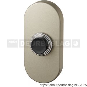 GPF Bouwbeslag Anastasius GPF9826.A4.1104 beldrukker ovaal 70x32x10 mm met zwarte button Champagne blend - R21008983 - afbeelding 1