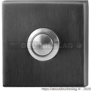 GPF Bouwbeslag PVD GPF9827.02P1 beldrukker vierkant 50x50x8 mm met RVS button PVD antraciet - R21008962 - afbeelding 1
