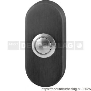 GPF Bouwbeslag PVD GPF9827.04P1 beldrukker ovaal 70x32x10 mm met RVS button PVD antraciet - R21008966 - afbeelding 1
