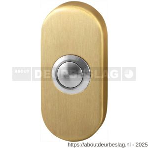 GPF Bouwbeslag PVD GPF9827.04P4 beldrukker ovaal 70x32x10 mm met RVS button PVD mat messing - R21008964 - afbeelding 1