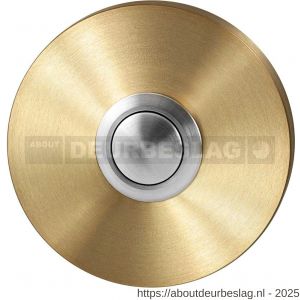 GPF Bouwbeslag PVD GPF9827.09P4 beldrukker rond 50x8 mm met RVS button PVD mat messing - R21008965 - afbeelding 1