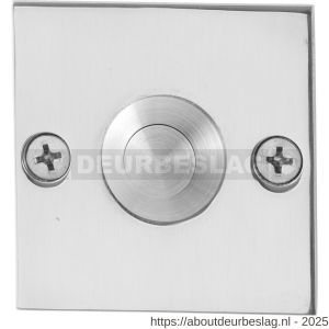 GPF Bouwbeslag RVS GPF9827.48 beldrukker vierkant 50x50x2 mm met RVS button RVS gepolijst - R21000196 - afbeelding 1