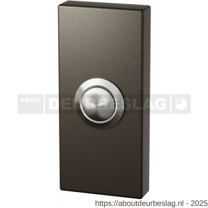 GPF Bouwbeslag Anastasius GPF9827.A1.1101 beldrukker rechthoekig 70x32x10 mm met RVS button Dark blend - R21008985 - afbeelding 1
