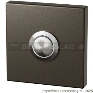 GPF Bouwbeslag Anastasius GPF9827.A1.1102 beldrukker vierkant 50x50x8 mm met RVS button Dark blend - R21008986 - afbeelding 1