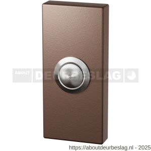 GPF Bouwbeslag Anastasius GPF9827.A2.1101 beldrukker rechthoekig 70x32x10 mm met RVS button Bronze blend - R21008989 - afbeelding 1