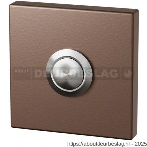 GPF Bouwbeslag Anastasius GPF9827.A2.1102 beldrukker vierkant 50x50x8 mm met RVS button Bronze blend - R21008990 - afbeelding 1