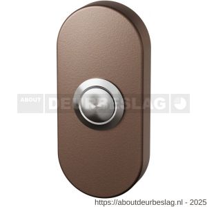 GPF Bouwbeslag Anastasius GPF9827.A2.1104 beldrukker ovaal 70x32x10 mm met RVS button Bronze blend - R21008991 - afbeelding 1