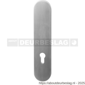 GPF Bouwbeslag RVS GPF9842.85 veiligheids buitenschild gatdeel SKG*** 248x52x11 mm afgerond PC85 zonder krukgat RVS geborsteld - R21007808 - afbeelding 1