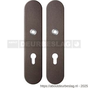 GPF Bouwbeslag Anastasius GPF9845.A1 veiligheids schilden SKG*** 248x52 mm afgerond binnen-buiten PC72 Dark blend - R21012825 - afbeelding 1