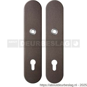 GPF Bouwbeslag Anastasius GPF9845.A1 veiligheids schilden SKG*** 248x52 mm afgerond binnen-buiten PC92 Dark blend - R21012826 - afbeelding 1