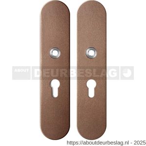 GPF Bouwbeslag Anastasius GPF9845.A2 veiligheids schilden SKG*** 248x52 mm binnen-buiten PC55 Bronze blend - R21012827 - afbeelding 1