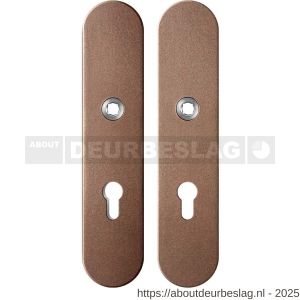 GPF Bouwbeslag Anastasius GPF9845.A2 veiligheids schilden SKG*** 248x52 mm binnen-buiten PC72 Bronze blend - R21012828 - afbeelding 1