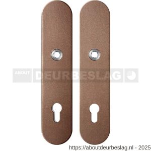 GPF Bouwbeslag Anastasius GPF9845.A2 veiligheids schilden SKG*** 248x52 mm binnen-buiten PC92 Bronze blend - R21012829 - afbeelding 1