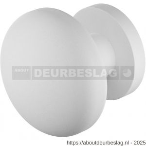 GPF Bouwbeslag ZwartWit GPF9857.62-00 S5 Paddenstoel deurknop 65 mm met wisselstift op rond rozet wit - R21016591 - afbeelding 1