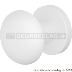 GPF Bouwbeslag ZwartWit GPF9859.62-00 S5 Paddenstoel deurknop 52 mm met wisselstift op rond rozet wit - R21016595 - afbeelding 1