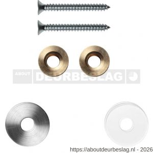 GPF Bouwbeslag RVS GPF9969.09EB enkele greep bevestigingsset met vlak rozet 19x2 mm en 19x2 mm transparant onder rozet RVS geborsteld - R21010445 - afbeelding 1