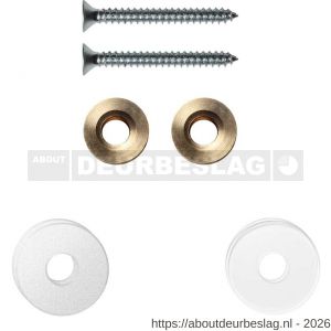 GPF Bouwbeslag ZwartWit GPF9969.62EB enkele greep bevestigingsset met vlak rozet 19x2 mm en 19x2 mm transparant onder rozet wit - R21010469 - afbeelding 1