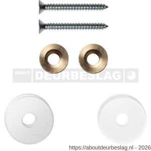 GPF Bouwbeslag ZwartWit GPF9969.62EB enkele greep bevestigingsset met vlak rozet 22x2 mm en 22x2 mm transparant onder rozet wit - R21010470 - afbeelding 1