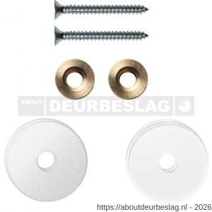 GPF Bouwbeslag ZwartWit GPF9969.62EB enkele greep bevestigingsset met vlak rozet 27x2 mm en 27x2 mm transparant onder rozet wit - R21010471 - afbeelding 1