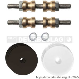 GPF Bouwbeslag Anastasius GPF9969.A2DB glasdeur set met vlak rozet 35x2 mm en 35x2 mm transparant onder rozet voor grepen met dubbelzijdige bevestiging Dark blend - R21017487 - afbeelding 1