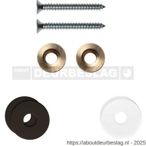 GPF Bouwbeslag Anastasius GPF9969.A1EB enkele greep bevestigingsset met vlak rozet 19x2 mm en 19x2 mm transparant onder rozet Dark blend - R21017488 - afbeelding 1