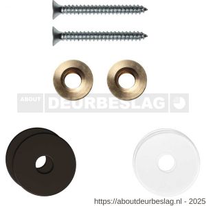 GPF Bouwbeslag Anastasius GPF9969.A1EB enkele greep bevestigingsset met vlak rozet 22x2 mm en 22x2 mm transparant onder rozet Dark blend - R21017489 - afbeelding 1