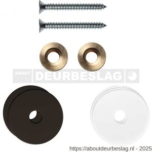 GPF Bouwbeslag Anastasius GPF9969.A1EB enkele greep bevestigingsset met vlak rozet 27x2 mm en 27x2 mm transparant onder rozet Dark blend - R21017490 - afbeelding 1