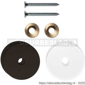 GPF Bouwbeslag Anastasius GPF9969.A1EB enkele greep bevestigingsset met vlak rozet 35x2 mm en 35x2 mm transparant onder rozet Dark blend - R21017491 - afbeelding 1