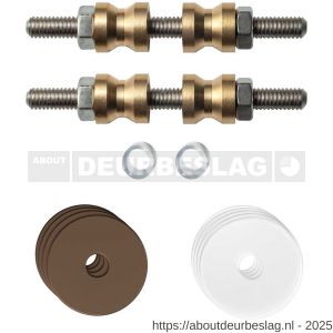 GPF Bouwbeslag Anastasius GPF9969.A2DB glasdeur set met vlak rozet 27x2 mm en 27x2 mm transparant onder rozet voor grepen met dubbelzijdige bevestiging Bronze blend - R21017494 - afbeelding 1