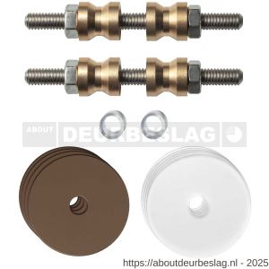 GPF Bouwbeslag Anastasius GPF9969.A2DB glasdeur set met vlak rozet 35x2 mm en 35x2 mm transparant onder rozet voor grepen met dubbelzijdige bevestiging Bronze blend - R21017495 - afbeelding 1