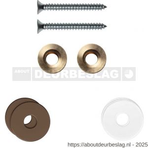 GPF Bouwbeslag Anastasius GPF9969.A2EB enkele greep bevestigingsset met vlak rozet 19x2 mm en 19x2 mm transparant onder rozet Bronze blend - R21017496 - afbeelding 1