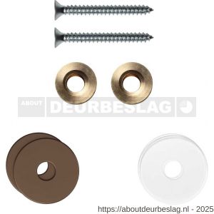 GPF Bouwbeslag Anastasius GPF9969.A2EB enkele greep bevestigingsset met vlak rozet 22x2 mm en 22x2 mm transparant onder rozet Bronze blend - R21017497 - afbeelding 1