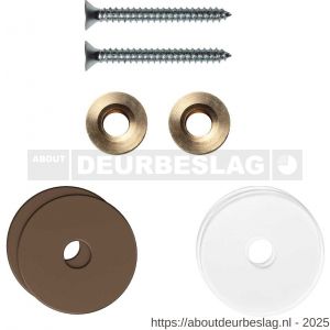 GPF Bouwbeslag Anastasius GPF9969.A2EB enkele greep bevestigingsset met vlak rozet 27x2 mm en 27x2 mm transparant onder rozet Bronze blend - R21017498 - afbeelding 1