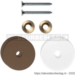 GPF Bouwbeslag Anastasius GPF9969.A2EB enkele greep bevestigingsset met vlak rozet 35x2 mm en 35x2 mm transparant onder rozet Bronze blend - R21017499 - afbeelding 1