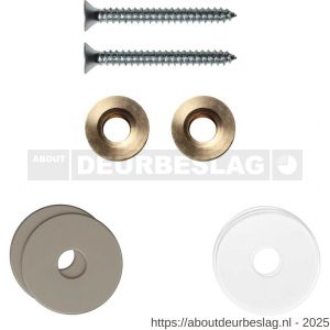 GPF Bouwbeslag Anastasius GPF9969.A3EB enkele greep bevestigingsset met vlak rozet 22x2 mm en 22x2 mm transparant onder rozet Mocca blend - R21017505 - afbeelding 1