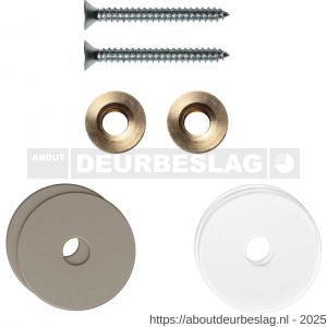 GPF Bouwbeslag Anastasius GPF9969.A3EB enkele greep bevestigingsset met vlak rozet 27x2 mm en 27x2 mm transparant onder rozet Mocca blend - R21017506 - afbeelding 1