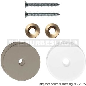 GPF Bouwbeslag Anastasius GPF9969.A3EB enkele greep bevestigingsset met vlak rozet 35x2 mm en 35x2 mm transparant onder rozet Mocca blend - R21017507 - afbeelding 1