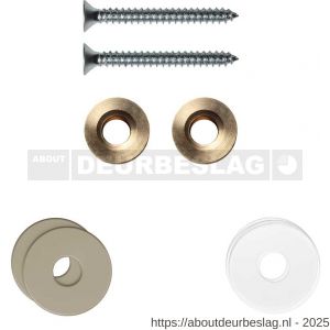 GPF Bouwbeslag Anastasius GPF9969.A4EB enkele greep bevestigingsset met vlak rozet 19x2 mm en 19x2 mm transparant onder rozet Champagne blend - R21017512 - afbeelding 1