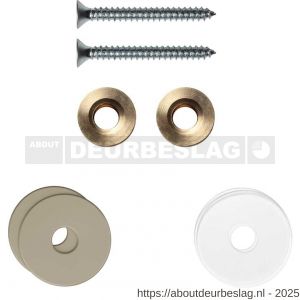 GPF Bouwbeslag Anastasius GPF9969.A4EB enkele greep bevestigingsset met vlak rozet 22x2 mm en 22x2 mm transparant onder rozet Champagne blend - R21017513 - afbeelding 1